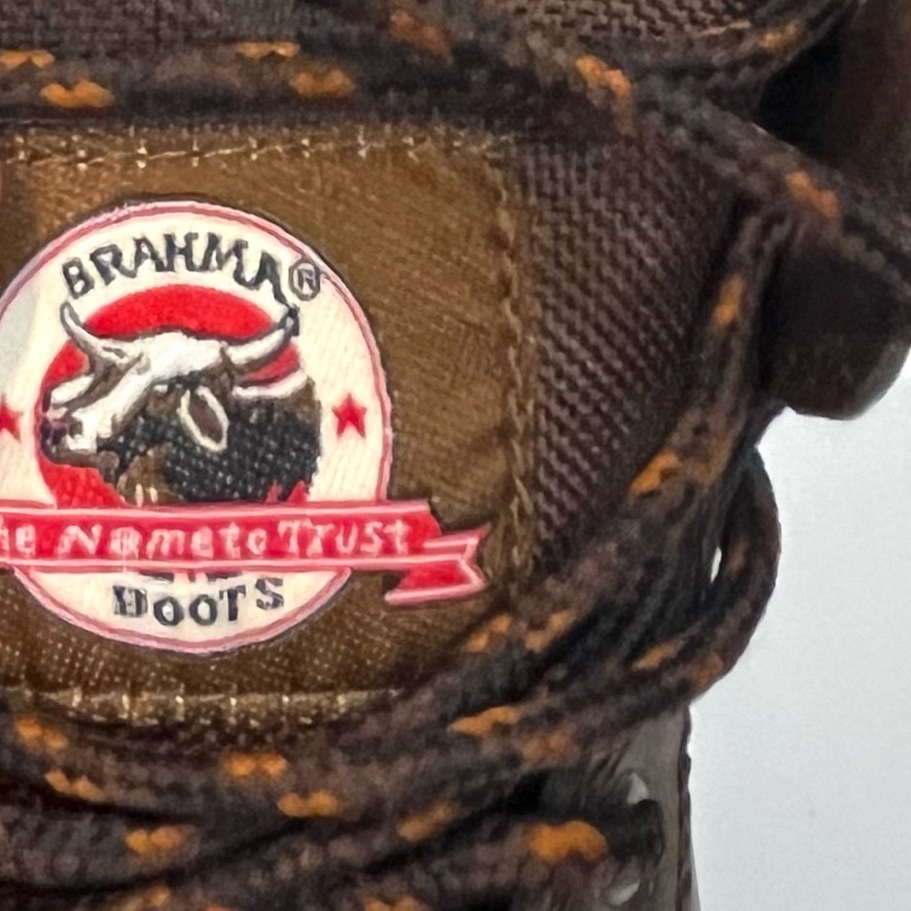 Men's boots (BRAHMA brand) with steel toe cap, brown color - Picture 4 of 8